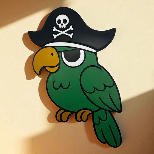 3D Printed Pirate Parrot Wall Decor: Kids Nautical Nursery Art