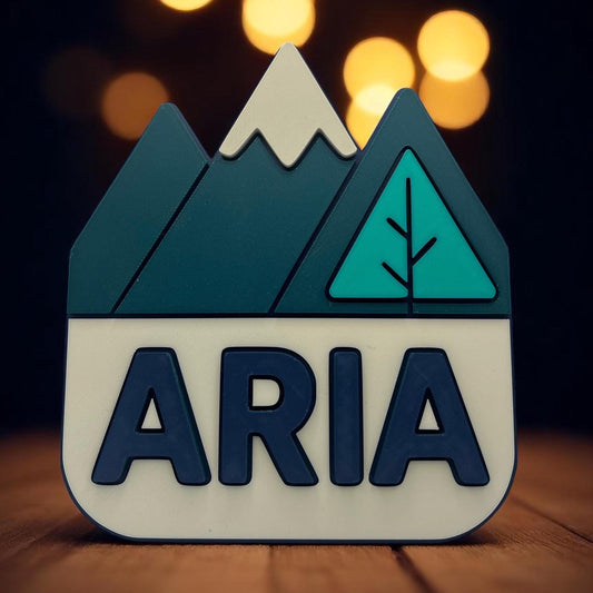 Personalized Mountain Nursery Name Sign: 3D Printed Woodland Decor