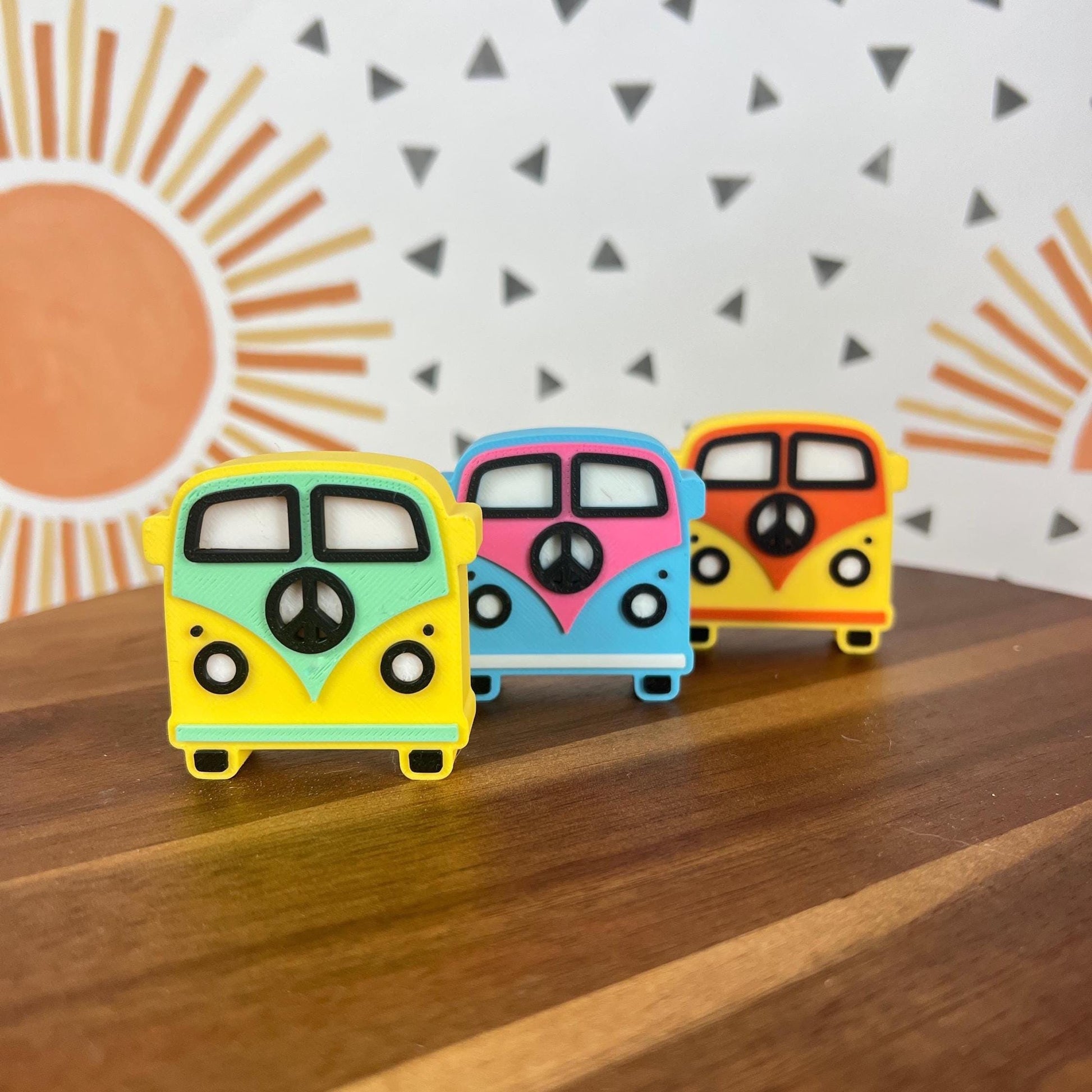 3D Printed Retro Van Drawer Knobs – Colorful Hippie Bus Pulls | Kids Room, Nursery, Camper Decor
