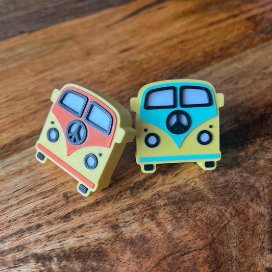 3D Printed Retro Van Drawer Knobs – Colorful Hippie Bus Pulls | Kids Room, Nursery, Camper Decor