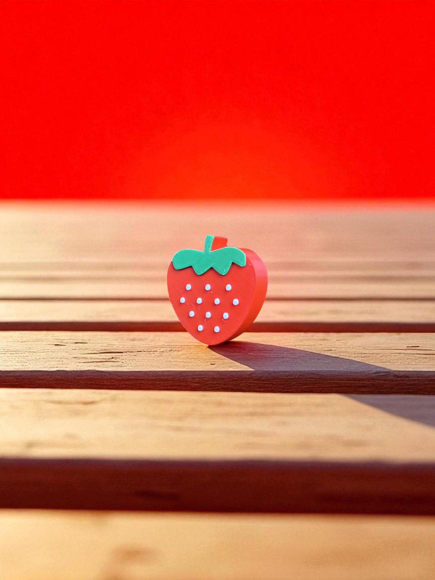 Strawberry Drawer Pull - 3D Printed  – Cute Red Fruit Knob for Cabinets & Kids’ Furniture