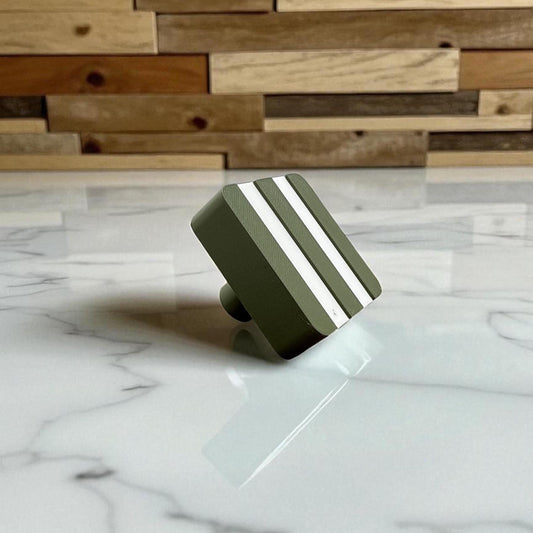 Striped Cabinet Knobs – Custom 3D Printed - Modern Colour Block Design