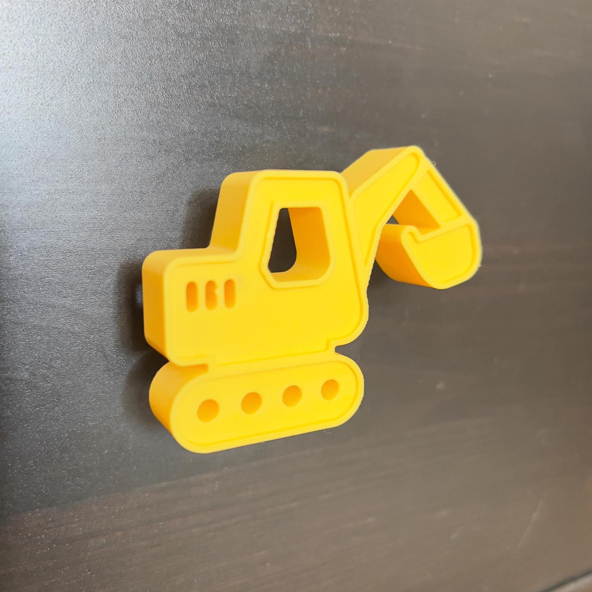Excavator Drawer Pull | 3D Printed Digger Knob for Kids&#39; Furniture | Yellow Construction Handle