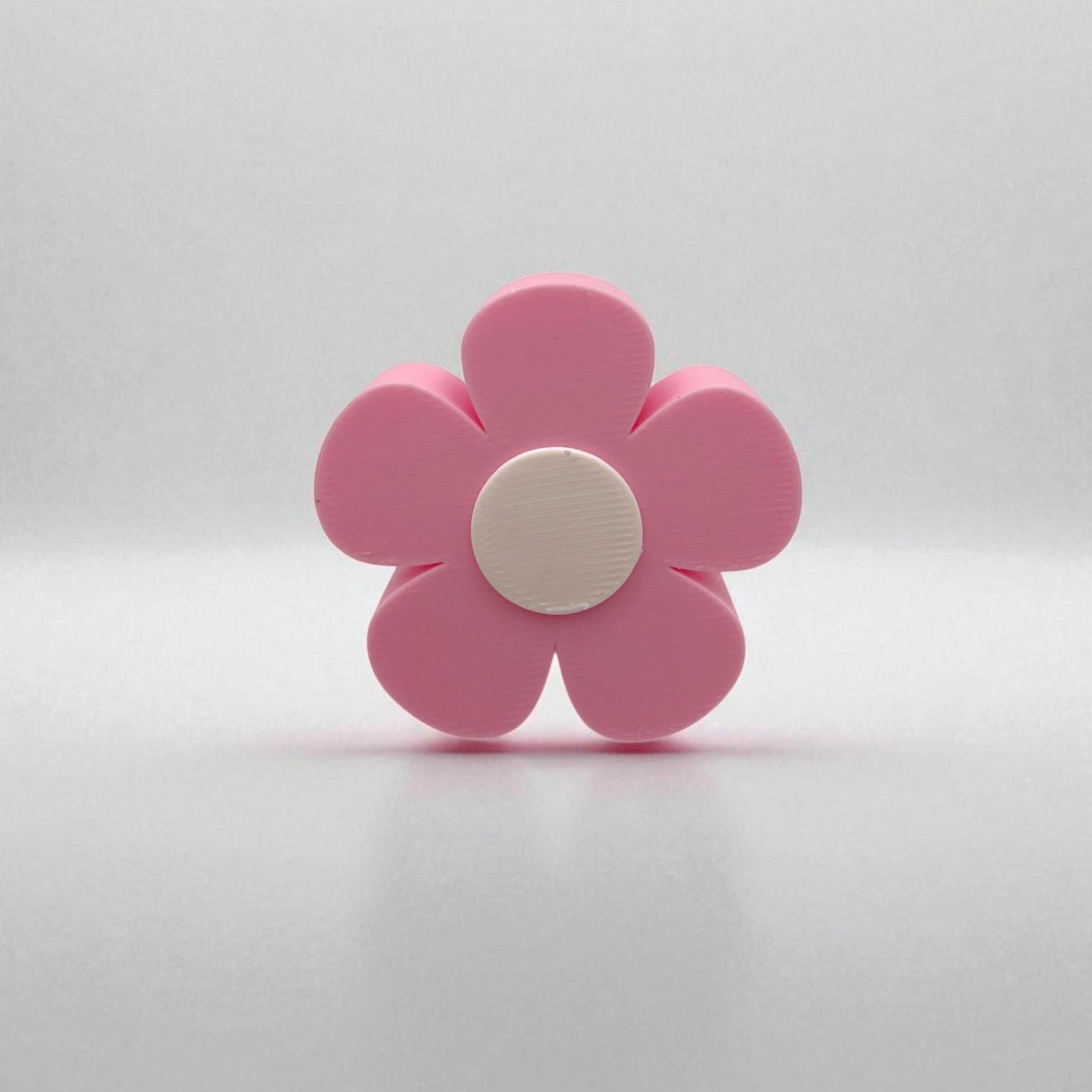Pink Flower Whimsical Drawer Pull – Kids Room Dresser Knob, Cute Floral Cabinet Handle