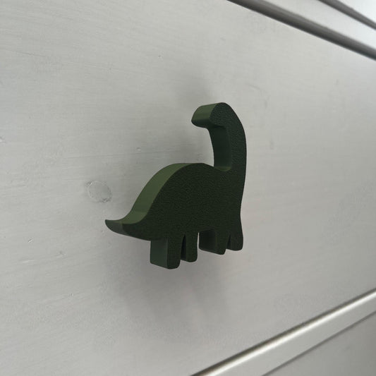 Dinosaur Drawer Pulls – Set of 6 or Individual – Custom Colours – Durable with Brass Insert & Screws Included