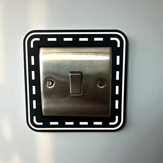 Race Track Light Switch Surround – Kids Car Bedroom Decor | Racing Wall Plate Frame