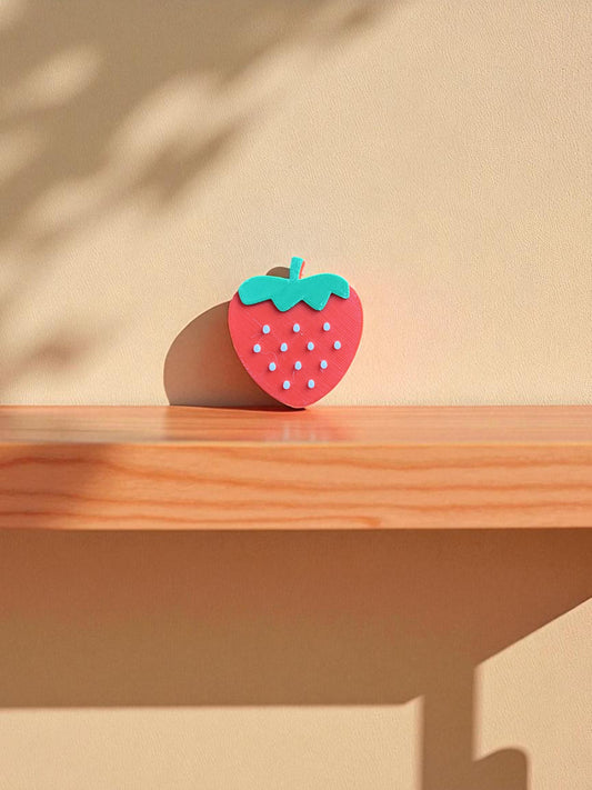 Strawberry Drawer Pull - 3D Printed  – Cute Red Fruit Knob for Cabinets & Kids’ Furniture