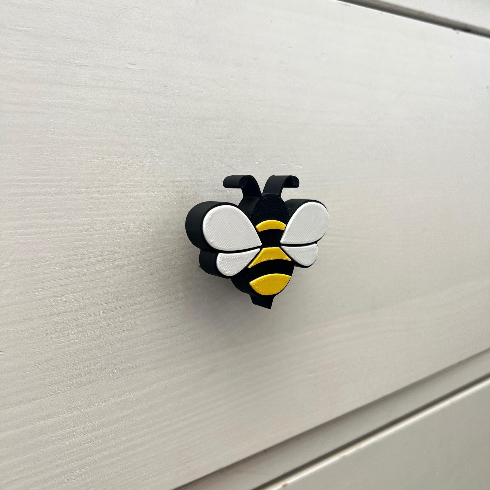 3D Printed Bee Drawer Pull – Cute Cabinet Knob – Bumblebee Furniture Handle for Dresser, Cupboard, or Nursery Decor