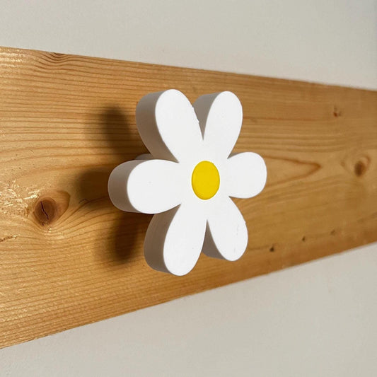 Daisy Flower Wall Hook | Cute Decorative Coat Hook | Kids Room, Nursery, Entryway Storage