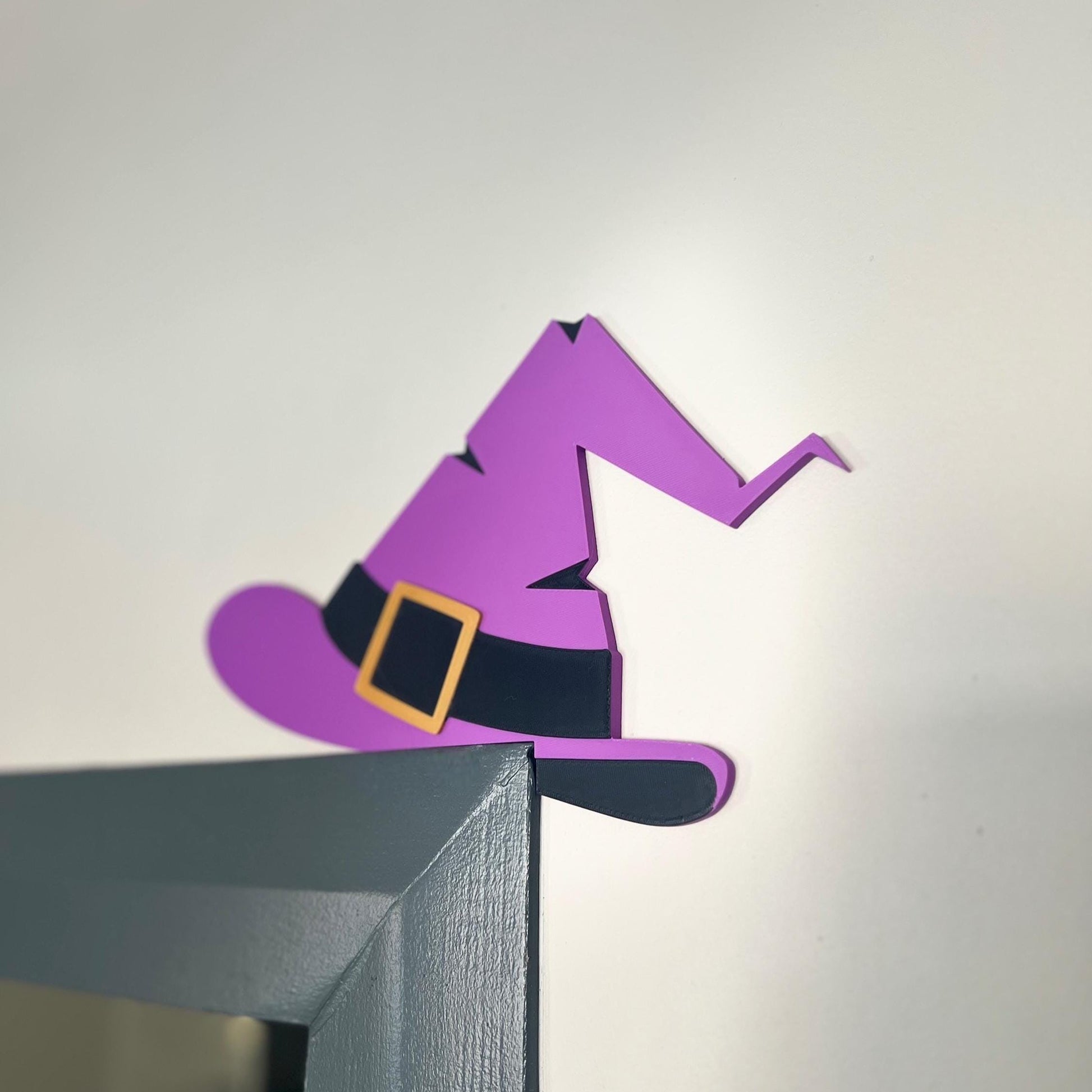 Whimsical Purple Witch Hat Door Trim Decoration – Halloween Home Decor