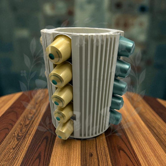 3D Printed Nespresso Pod Holder: 50-Pod Organizer with Optional Lazy Susan & Lid