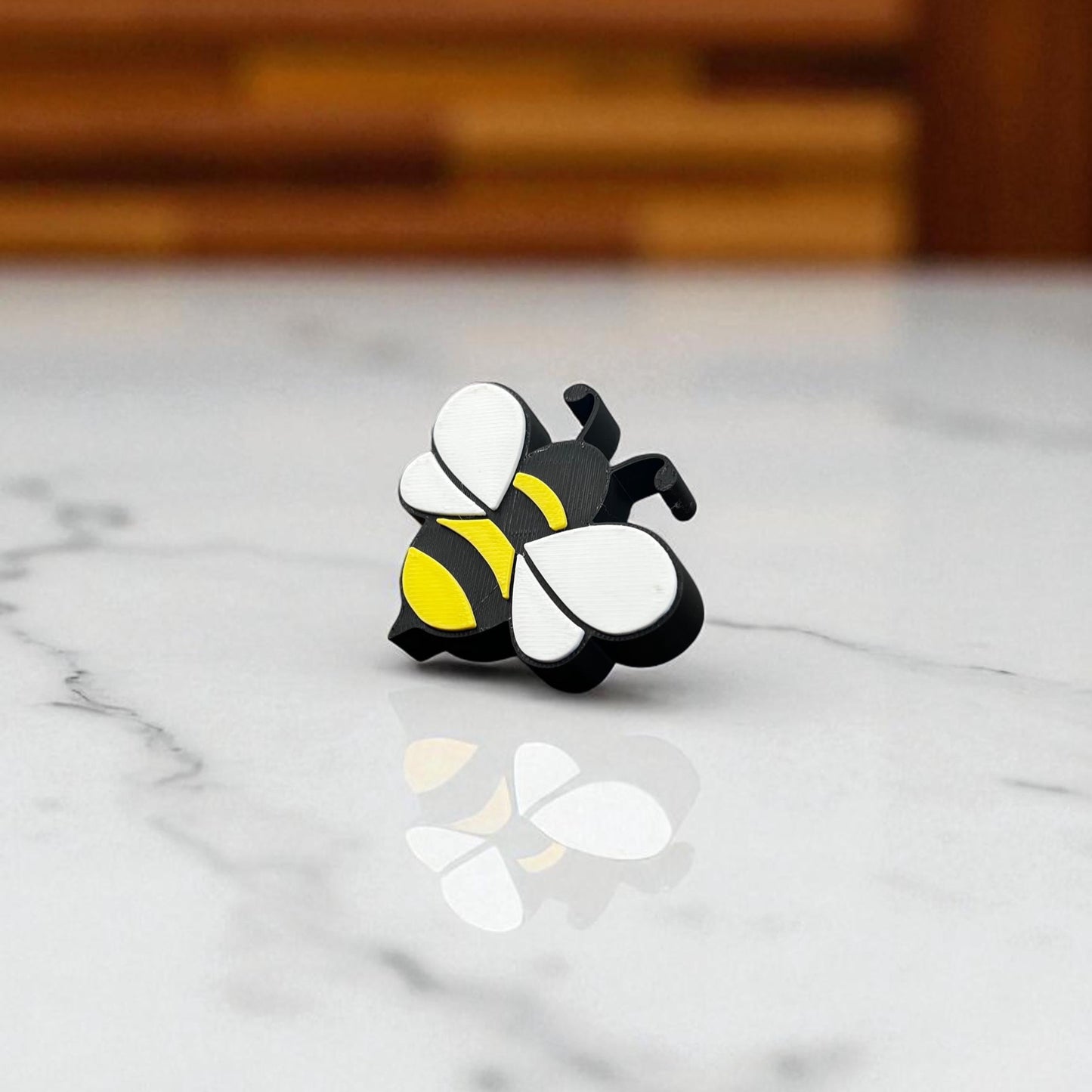 3D Printed Bee Drawer Pull – Cute Cabinet Knob – Bumblebee Furniture Handle for Dresser, Cupboard, or Nursery Decor