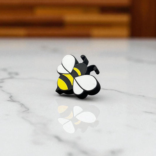 3D Printed Bee Drawer Pull – Cute Cabinet Knob – Bumblebee Furniture Handle for Dresser, Cupboard, or Nursery Decor