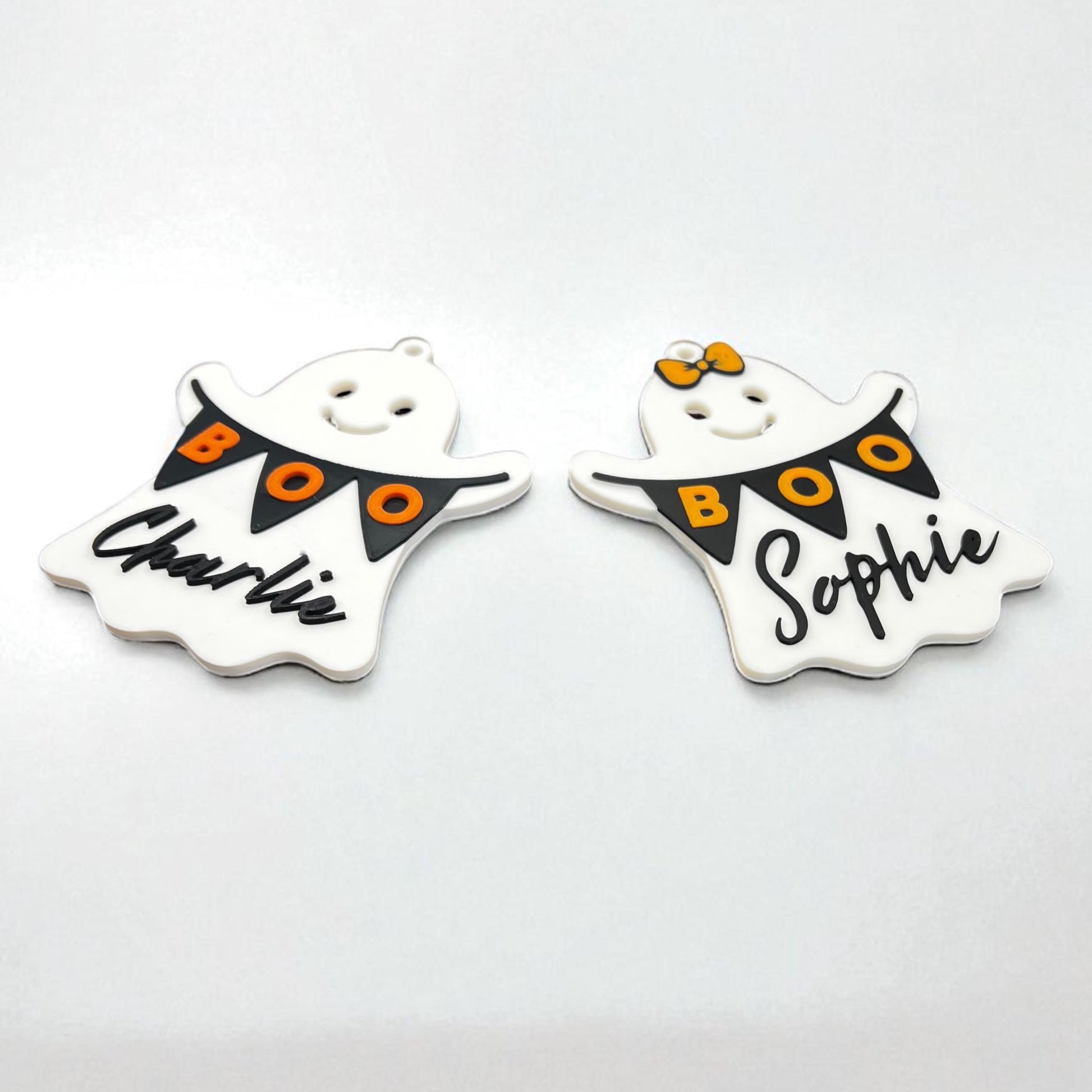 Personalised Halloween Ghost Boo Basket Tag – Custom Boo Bag Name Tag – Trick or Treat Bucket Label – Kids Halloween Decoration