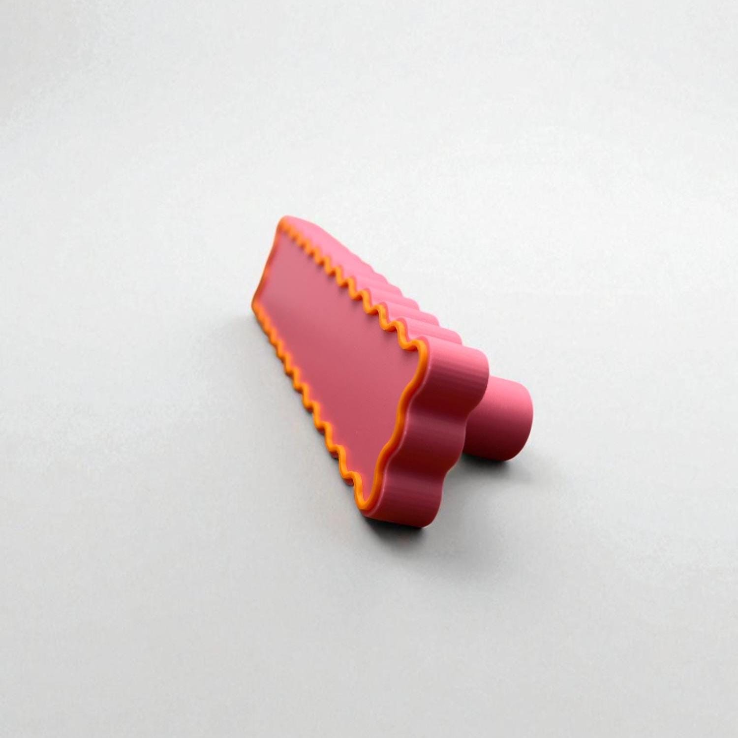 Pink Wavy Retro Cabinet Pulls – Fun & Colorful 3D Printed Handles (3&quot; Screw Spacing)