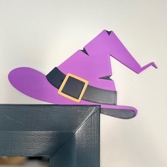Whimsical Purple Witch Hat Door Trim Decoration – Halloween Home Decor