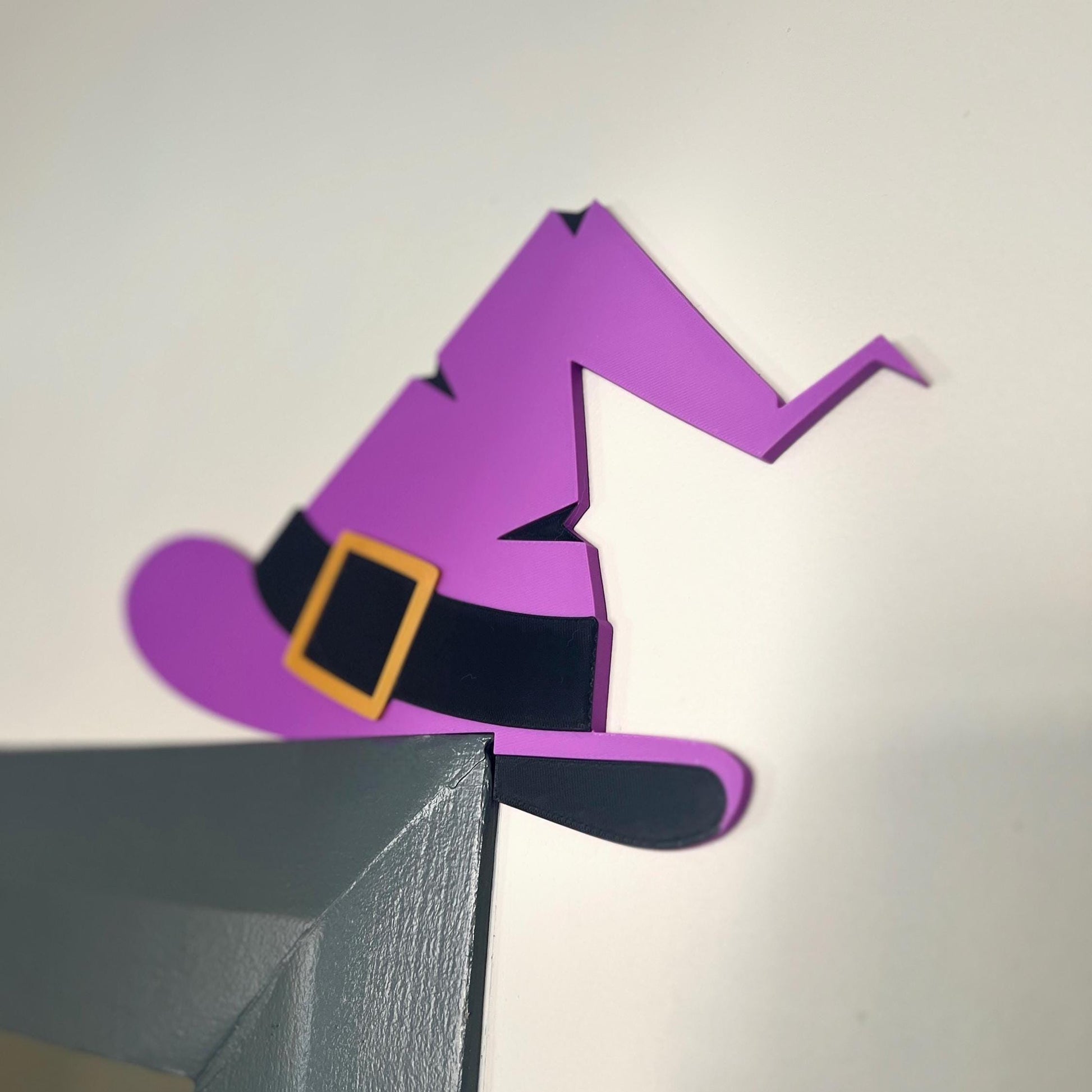 Whimsical Purple Witch Hat Door Trim Decoration – Halloween Home Decor