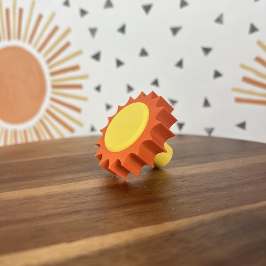 3D Printed Sunshine Drawer Knob: Yellow & Orange PLA Kids Decor
