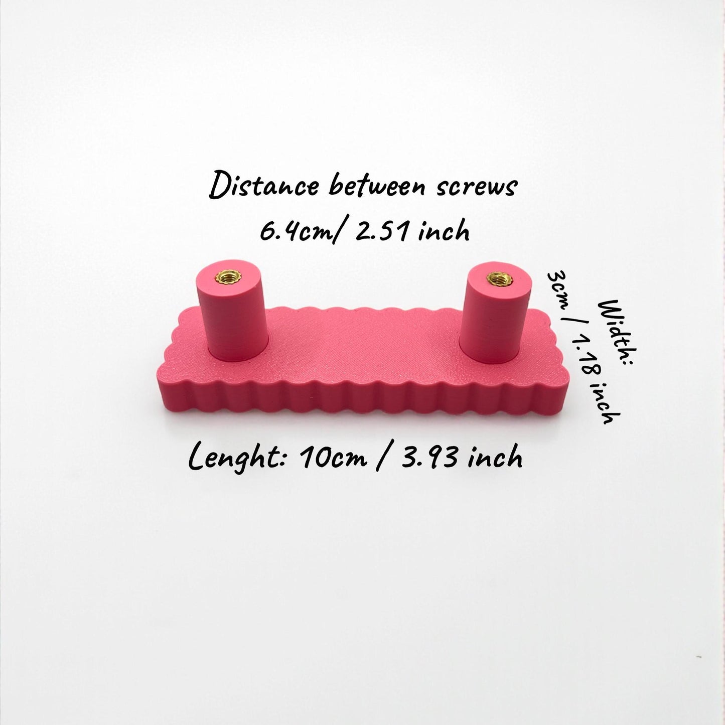 Retro Pink and Orange 3D Printed Drawer Pull – Wavy Scalloped Cabinet Handle for Dresser, Wardrobe, Kitchen Drawers, Nursery Furniture, Kids Room Storage, Craft Cabinet Hardware, Colorful Vintage Style Knob Replacement